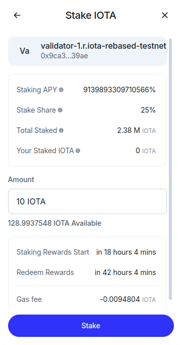 Set Stake Amount